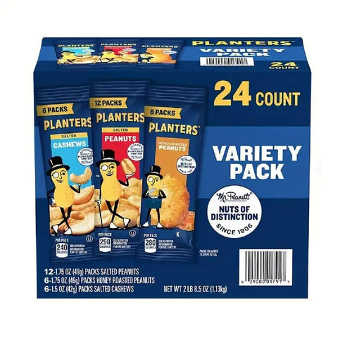 Premium Planters Variety Pack | Cashews & Peanuts | No Preservatives, Perfect for Holidays, Parties & Gifts, Party Snacks, Giftready Packaging, Preservativefree Snacks